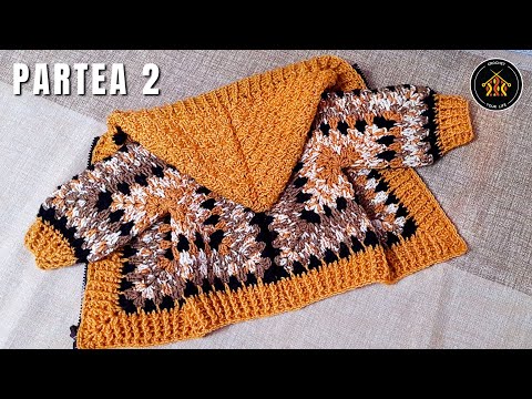 Cum crosetam jacheta / bluza / plovaras / geaca / hanorac pentru bebelus 3-6 luni - Partea 2