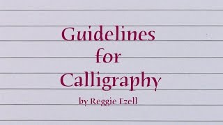Guidelines for Calligraphy