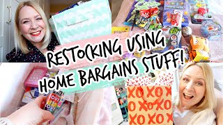 HOME BARGAINS HAUL! RESTOCKING KID'S REWARD BOXES & PACKING VALENTINE'S GIFT BAGS! ❤️