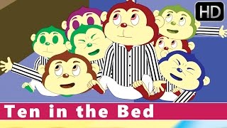 Ten in the Bed | Number Songs | Animation Nursery Rhyme for Kids