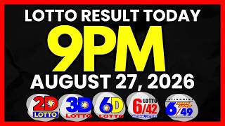 Lotto Result Today 9PM Draw August 27, 2026 | 2D, 3D Swertres, 6D, 6/42, 6/49, PCSO#lottoresult