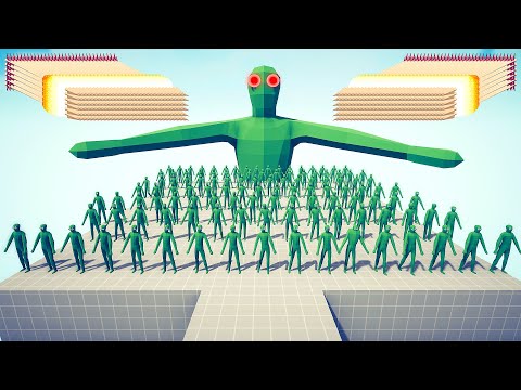 100x ZOMBIES + GIANT vs 20x SHIELDS AND EVERY GOD - Totally Accurate Battle Simulator TABS