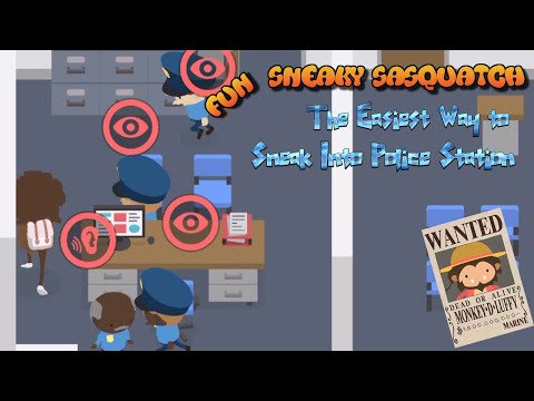 Sneaky Sasquatch Fun -  The easiest way to sneak into Police Station   [Dinsun video]