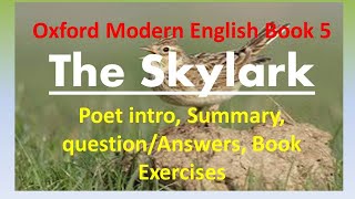 The Skylark: Summary,  question/answers, grammar exercises