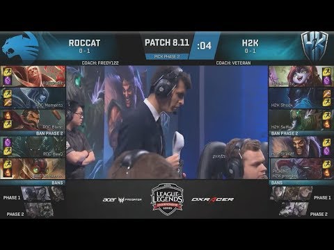 ROC (Norskeren Pyke) VS H2K (Sheriff Draven) Highlights   2018 EU LCS Summer W2D1