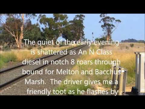 My Movies. V Line Trains at Mt Cotterel Rd Level Crossing