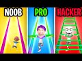 Can We Go NOOB vs PRO vs HACKER In ROOF Can We Go NOOB vs PRO vs HACKER In ROOF