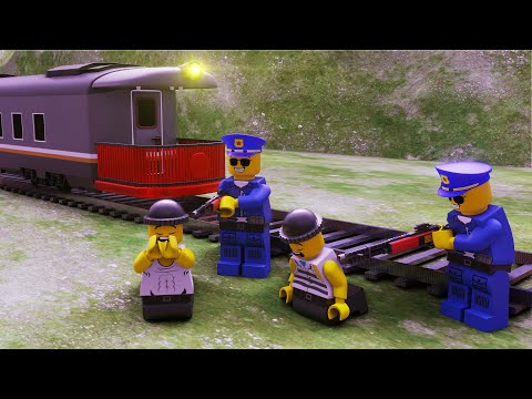 lego robbery train fail - lego city cartoon - choo choo train kids videos