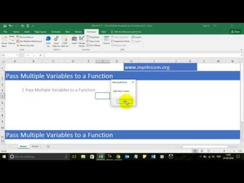 Learn VBA  Part 31- Pass Multiple Variables to a Function