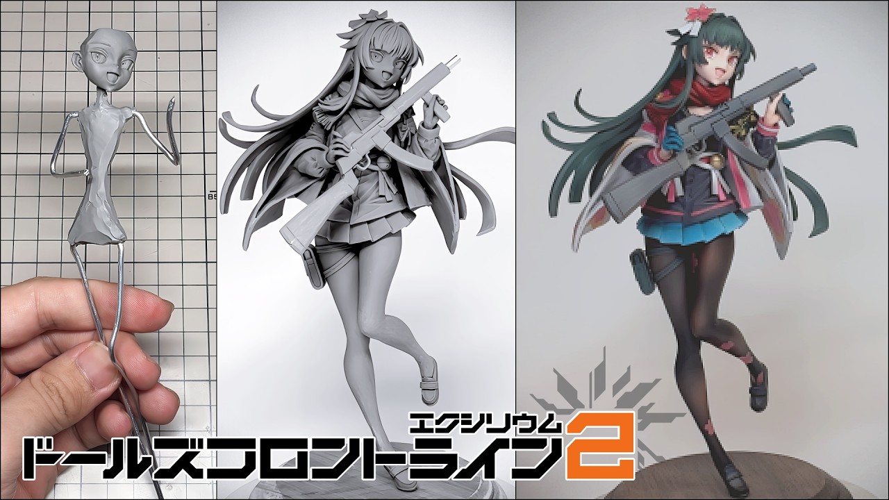 【ドルフロ2】サクラのフィギュアを作ってみた【粘土】How to make a figure of Sakura - Doll'sFrontline.
