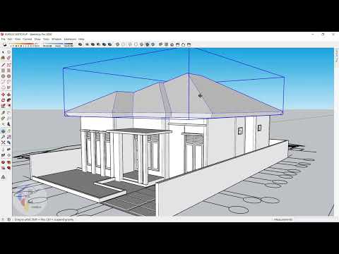 SKETCHUP TUTORIAL FOR BEGINNERS, PART 4. HOW TO MAKE A ROOF (ROOF MODEL)