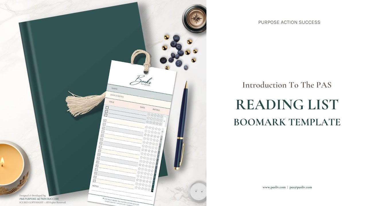 Overview Of The PAS Reading List Bookmark 2024 Instant Download Printable Template