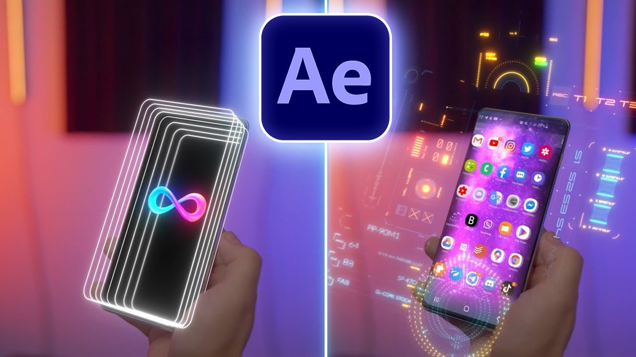 After effects tutorial   Augmented hologram phone VFX tutorial by Ignace Aleya
