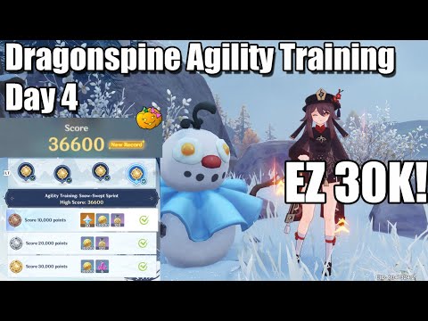 Dragonspine Special training Agility Day 4 Snow-Swept Sprint - high score - Genshin Impact event