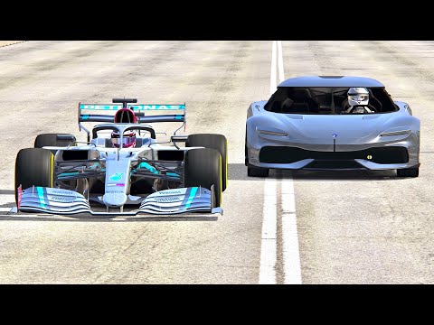 Koenigsegg Gemera vs Mercedes F1 2020 - Drag Race 2 KM