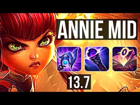 ANNIE vs AHRI (MID) | Rank 5 Annie, 9 solo kills, Legendary, 20/3/6 | TR Grandmaster | 13.7