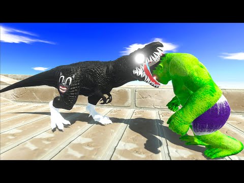 3x CARTOON CAT T-REX vs 3x HULK GORO DEATH CLIMB - Animal Revolt Battle Simulator ARBS