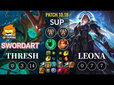 SN SwordArt Thresh vs Leona Sup - KR Patch 10.18