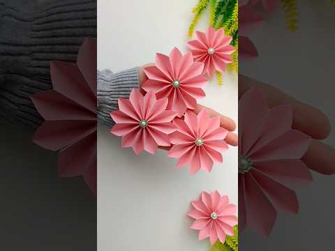 Easy Paper Flowers 🌺 Paper Flower Making 🌺 DIY Craft Idea #shorts #papercraft #paperflower