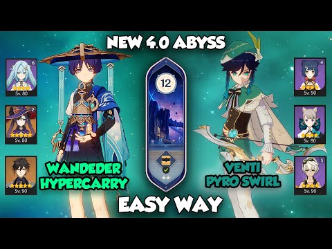 C0 Wanderer Hypercarry & C0 Venti Pyro Swirl | Spiral Abyss 4.0 | Genshin Impact