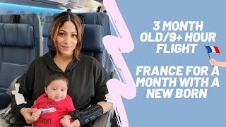 Flying with a 3-month-old 2022| 9+ hour flight with a new born| baby