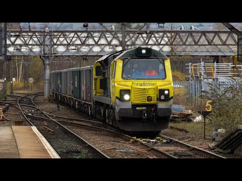 Freightliner Class 70 No. 70007 on 6Z92 Tunstead - Northampton C.Y @ Guide Bridge on 27.11.20 - HD