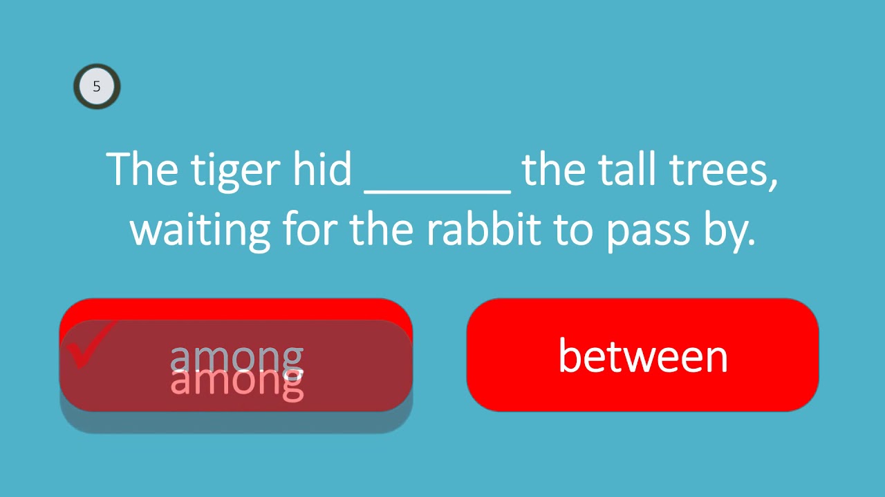 grammar test : among between