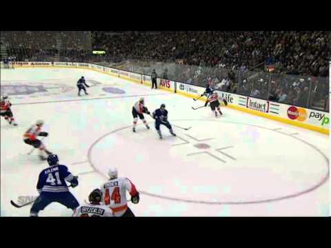 Phaneuf 1-1 Goal vs. Flyers - Feb/11/2013