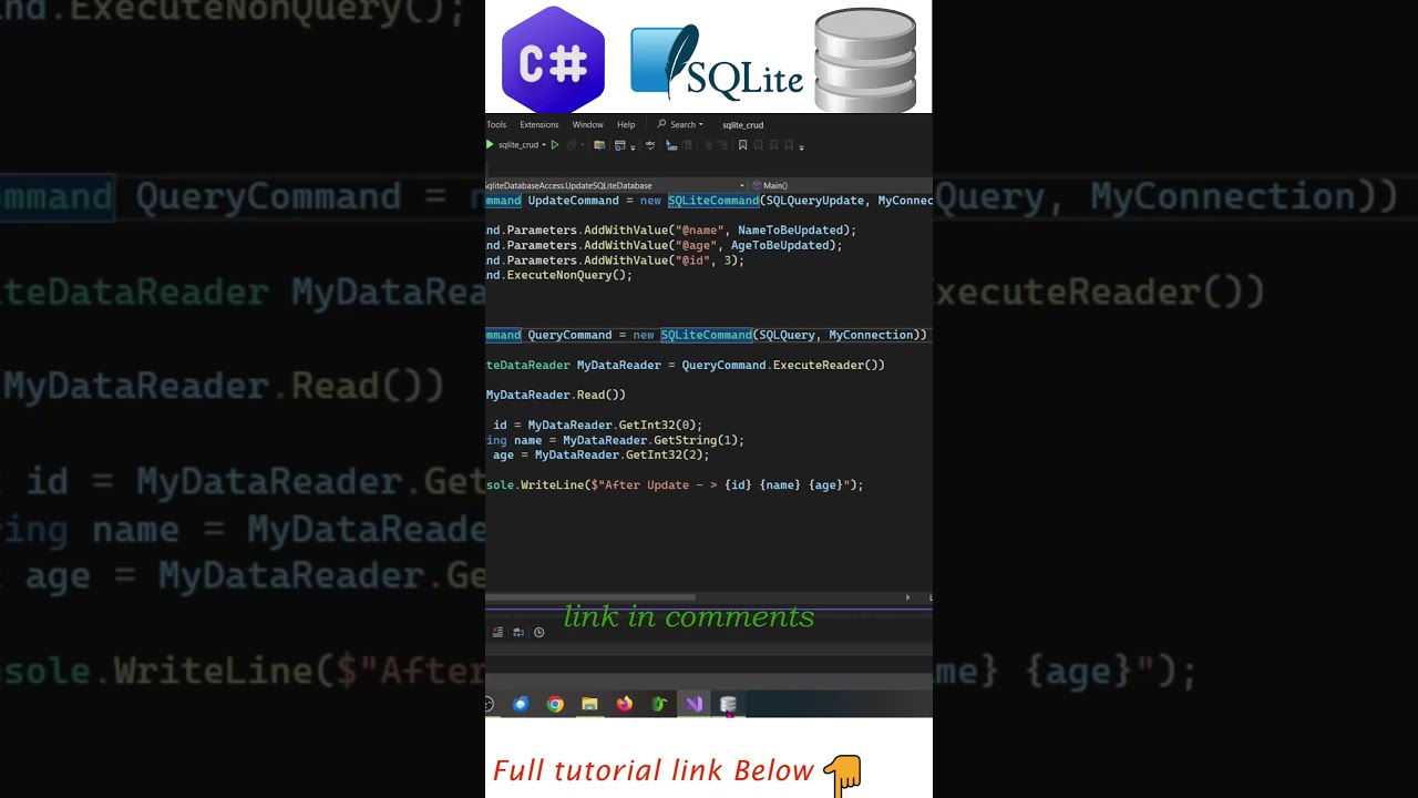 Updating a Row value in a SQLite database using C# (CSharp) #sqlite #sqlite3  #tutorial