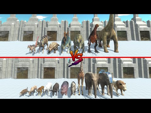 HERBIVORE DINOSAURS vs MODERN MAMMALS - Animal Revolt Battle Simulator