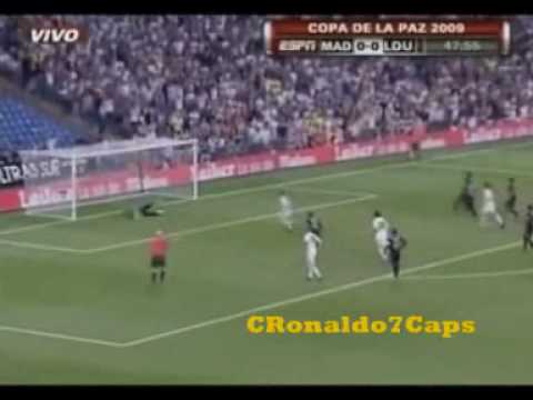 Cristiano Ronaldo First Goal WITH Real Madrid vs LDU Quito