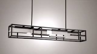 Watch A Video About the Armitage Black 8 Light LED Island Chandelier