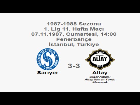 Sarıyer 3-3 Altay [HD] 07.11.1987 - 1987-1988 Turkish 1st League Matchday 11