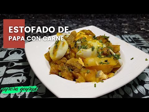 ESTOFADO DE PAPA CON CARNE Y HUEVO, Receta Deliciosa y Facíl de Preparar