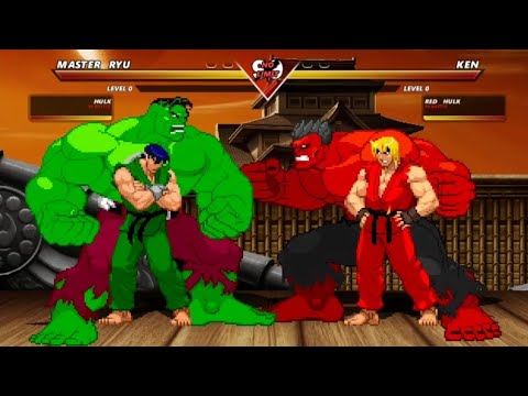 MASTER RYU & HULK vs MASTER KEN & RED HULK - Great fight ever made !