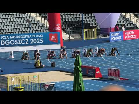 100m M bieg 1 - MPS Bydgoszcz 20250822