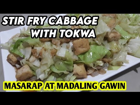 HOMEMADE RECIPE | 60 PESOS TIPID BUDGET ULAM ! STRI FRY CABBAGE WITH TOFU | How to cook cabbage