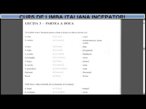 Învață Italiana Online Curs Incepatori  (tema+dictionar) - Lectia 3