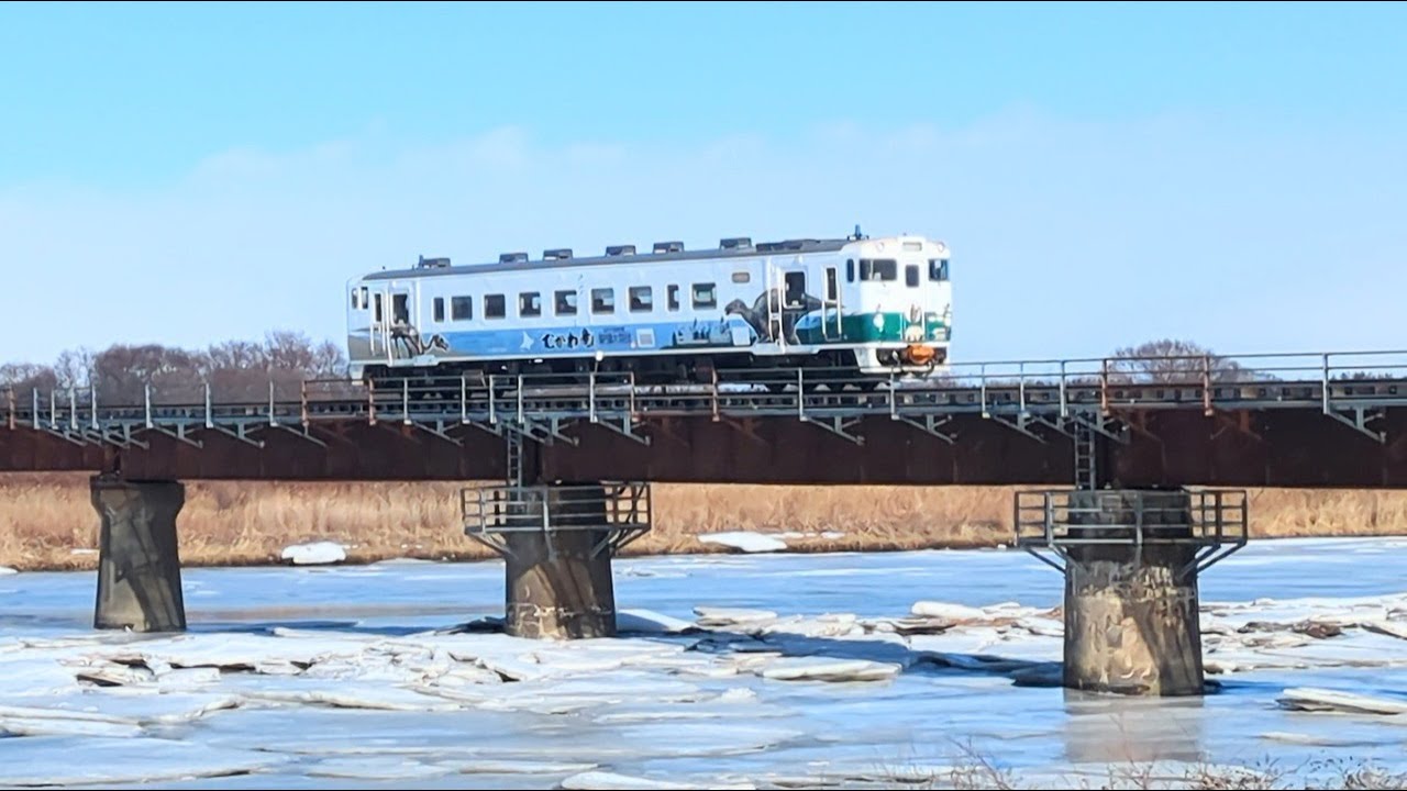 【日高本線】キハ４０形《むかわ竜復興トレイン》の週末限定計画運行。