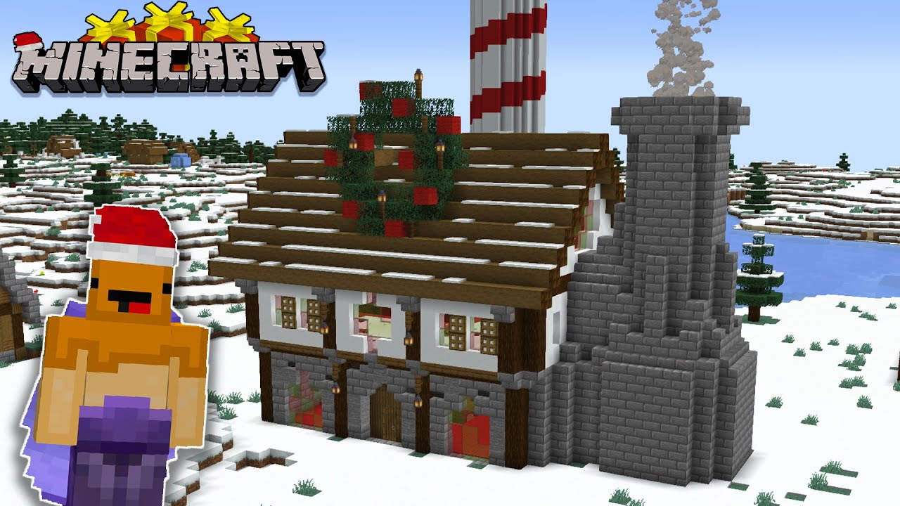 I Built SANTAS Workshop In Minecraft! Minecraft Let's Play Episode 20...