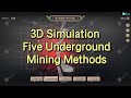 The 3D Simulation Of Five Underground Mining Methods Free SDK Trial