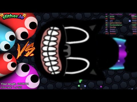 Slither.io A.I. Cartoon Cat Vs Monster Snakes - Epic Skin Slitherio Best Gameplay - Infinity Score