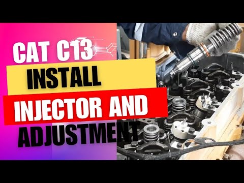 Install injector and valve lash adjustment. caterpillar C13