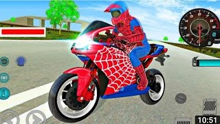 Spider-Man Motorrad Straße mit Parcours pädagogische Cartoon-Animation für Kinder