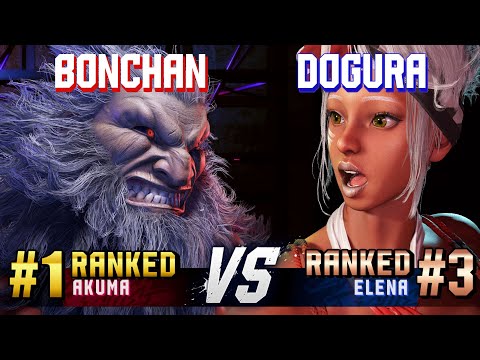 SF6 ▰ BONCHAN (#1 Ranked Akuma) vs DOGURA (#3 Ranked Elena) ▰ High Level Gameplay