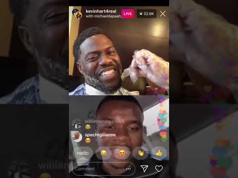 Kevin Hart goes live on IG with his wife and Michael dapaah