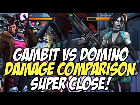 Gambit Vs Domino Damage Comparison | Super Close! | Marvel Contest Of Champions