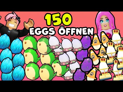 150 EGGS AUSPACKEN! Kaan, Dania & Claudio öffnen über 100 Eier in Adopt Me!