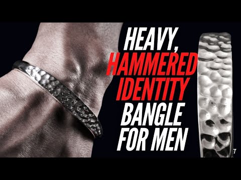 Super Heavy-Duty, Chunky Hammered Identity Silver Bracelet for Men | BY Silverwow
