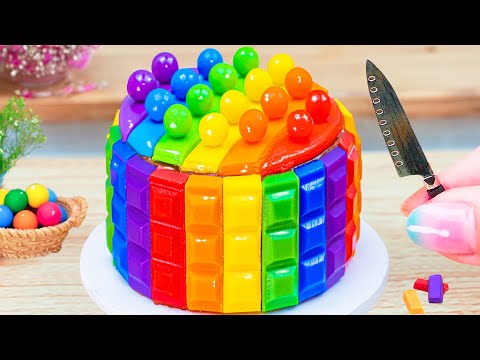 Rainbow Cake Using KITKAT - OREO - DAIRY MILK 🌈 Beautiful Miniature Rainbow KitKat Cake